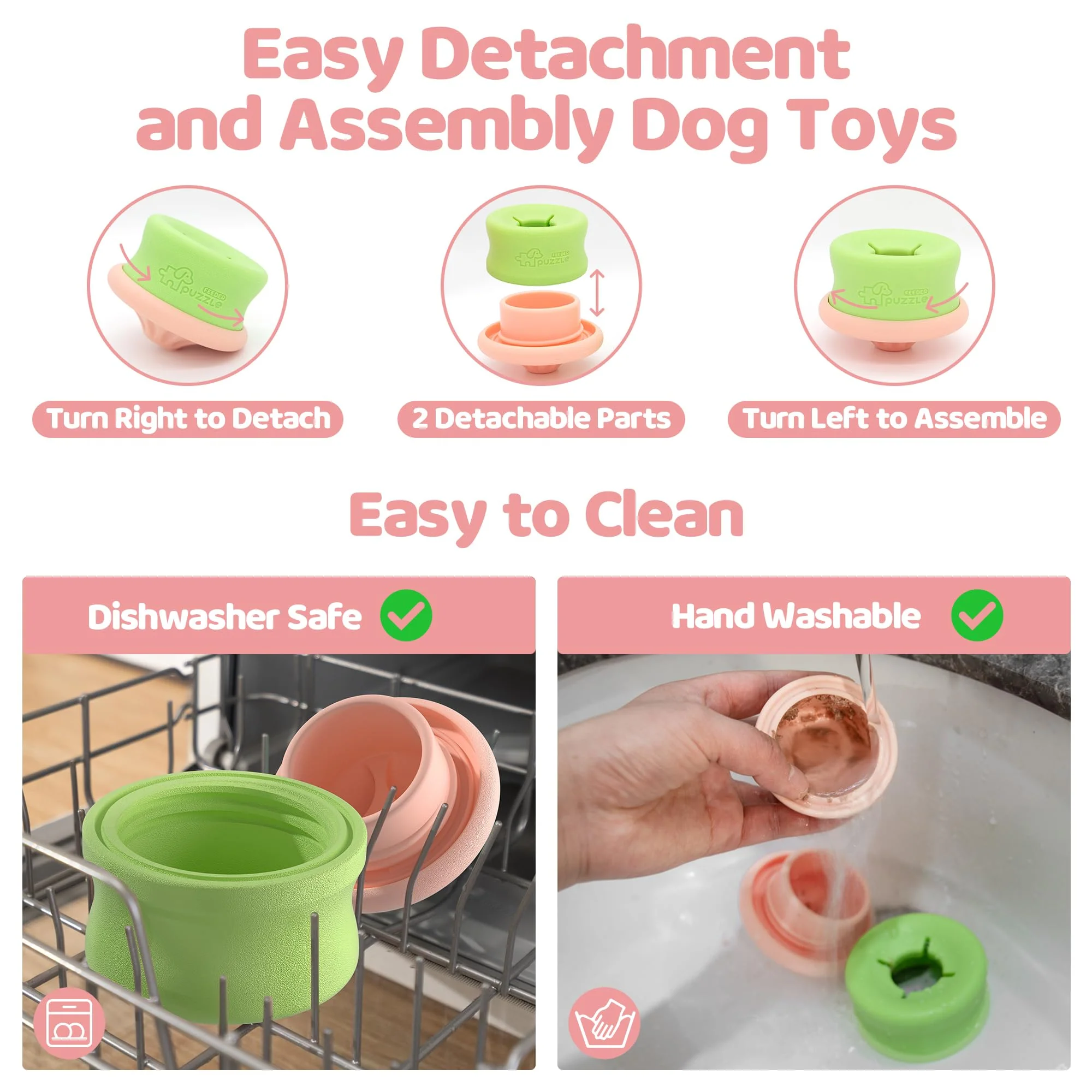 Puzzle Lickpop Pink, Interactive Enrichment Dog Toys, Slow Feeding, Treat Dispensing, and Freezable Fun to Keep Them Busy,Pink - Image 6